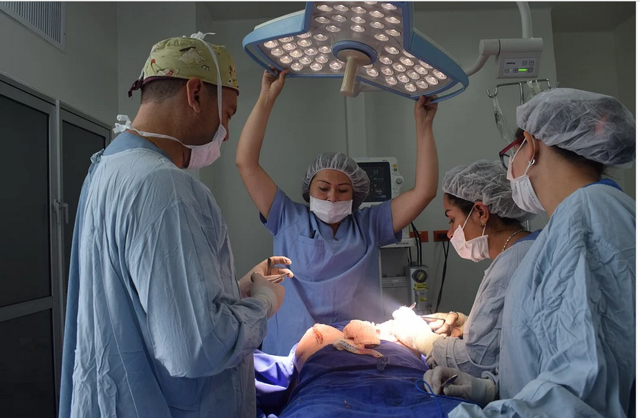 a patient undergoing plastic surgery